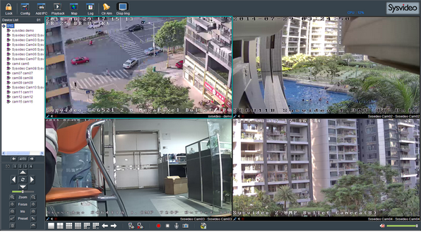 Sysvideo SC6000 Series IP Camera Management Software XCenter UI: Main Window 4ch